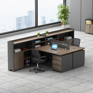 办公室2人财务桌职员办公桌椅组合双人3/4人位简约现代屏风工位