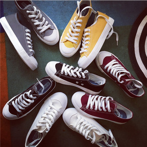 fcs韩国ulzzang小白鞋学院帆布鞋女学生韩版白色休闲鞋运动板鞋