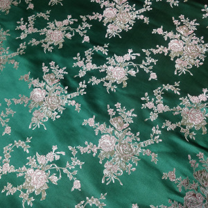 真丝织锦布料桑蚕丝提花绸缎面料汉服旗袍唐装蒙古藏袍diy包牡丹
