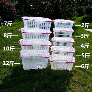 杨梅采摘篮塑料有盖5斤10斤手提包装蓝草莓鸡蛋樱桃水果蔬菜篮子