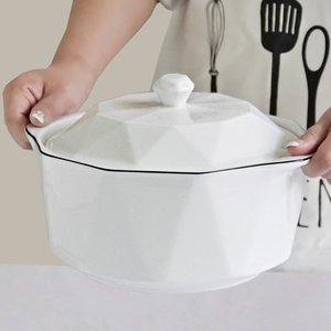 双耳汤碗家用2024新款高级感创意大号陶瓷盛汤碗防烫带盖大碗套装