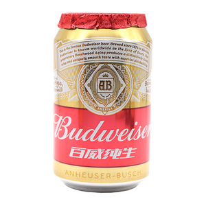 【德厚精酿】budweiser百威纯生锡纸易拉罐啤酒330ml整箱24听包邮