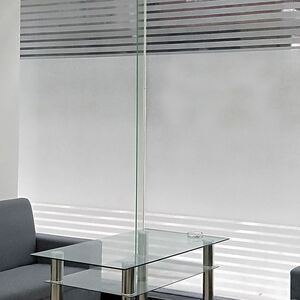 静电条纹办公室玻璃隔断防撞条磨砂玻璃贴纸推拉门腰线仿百叶贴