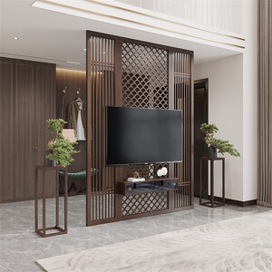 花格进门玄关隔断墙装饰日式木质格栅现代镂空客厅屏风317人付款360