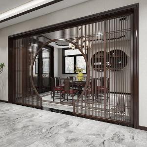 客厅隔断柜圆门