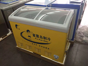 富雪岛雪糕柜卧式圆弧门冷柜358升冰冻柜商用冰淇淋冷饮柜展示柜