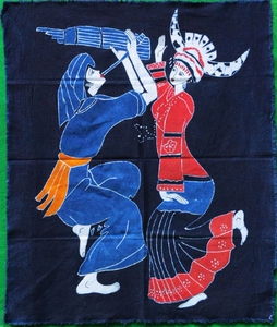 云南少数民族特色工艺品 蜡染画壁挂 特色手工艺品家居布艺装饰画