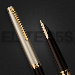 纵向书写 日本百乐钢笔elite 95s成人口袋笔练字14k金笔精装礼盒