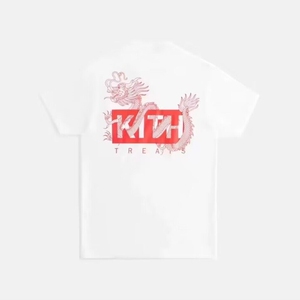 KITH 24SS 龙年限定 口袋植绒标 龙图案字母印花 男女圆领短袖T恤