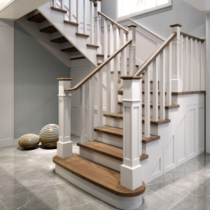 成都实木楼梯定制红橡木扶手别墅旋转复式楼梯栏杆踏步厂家包安装