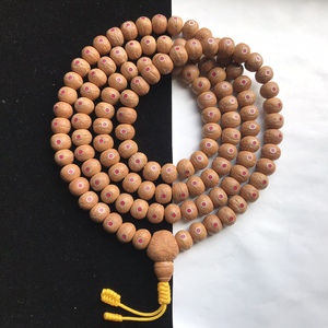 一图一物11mm乘9mm藏式苹果园小凤眼菩提子108念珠镶嵌原矿南红
