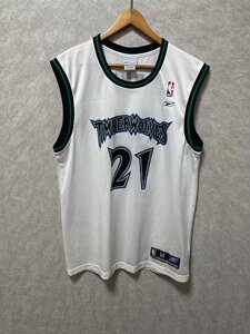 元年绝版 kg 加内特 森林狼 白狼 21号 rep 胶印版 球衣