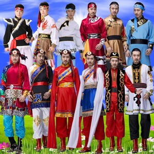西藏云贵舞蹈表演服少数民族藏族服装男维族舞台蒙古演出服饰成人