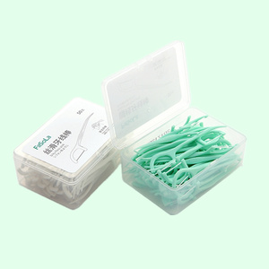 日本牙线棒经典弓形超细牙线剔牙线家庭装安全牙签牙缝刷50只盒装