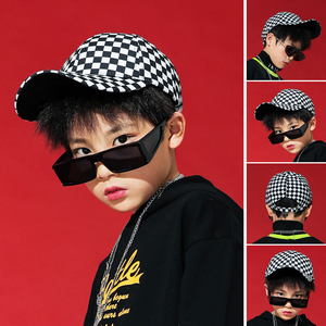 潮牌儿童街舞帽子男童嘻哈鸭舌帽女童洋气爵士舞男孩帅气配饰韩版