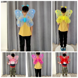 2021新品儿童翅膀玩具花童公主花仙子奇妙仙子蝴蝶翅膀道具三件套