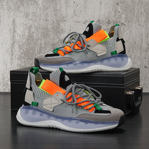 老爹鞋男夏款透气网鞋针织袜子鞋男士内增高潮鞋子软底运动休闲鞋