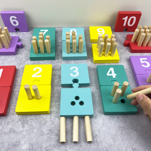 数学启蒙早教具儿童认知数字点数对对碰配对蒙氏幼儿园益智区玩具