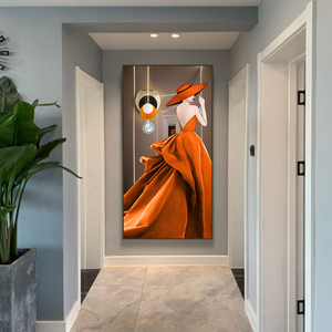 服装店挂画美容院装饰画衣帽间美女人物玄关理发美发店背景墙壁画