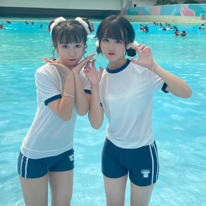 网红同款泳衣女夏学生保守分体泳装日系游泳裤死库水泡温泉游泳衣