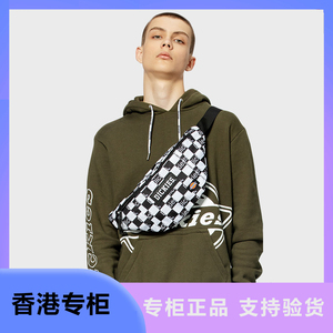 dickies潮牌斜挎包迪克斯男士腰包黑白棋盘格情侣单肩斜挎胸包女
