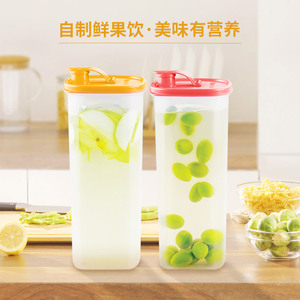 特百惠纤巧壶冷水壶塑料带滤格果汁酵素大容量(颜色随机)