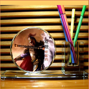 呼延灼摆件纪念品水浒传人物工艺品装饰品梁山礼品水晶笔筒摆设