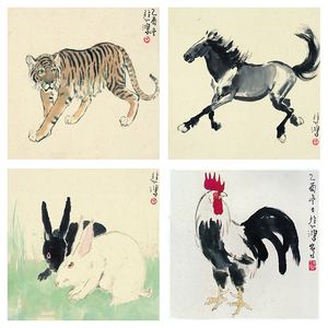 画线描百兽画谱白描猫狗鹿虎猴等图集飞禽走兽工笔李学志临摹0人付款