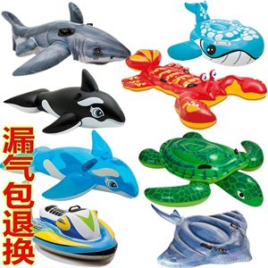 网红游泳圈动物造型水上坐骑黄鸭鲨鱼乌龟独角兽浮排