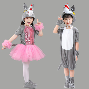 儿童动物服装狼来了小羊演出服山羊舞蹈表演服装狼和羊大灰狼衣服