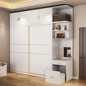 实木衣柜推拉门卧室家用小户型现代简约2022新款房间衣橱储物柜子