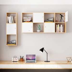 书架墙上置物架实木书柜客厅墙面收纳装饰壁柜壁挂式卧室隔板吊柜