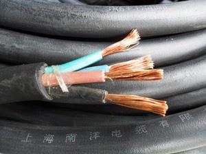进口橡胶皮质上海南洋二手电缆/3x6+1x4平方4芯橡胶电缆线