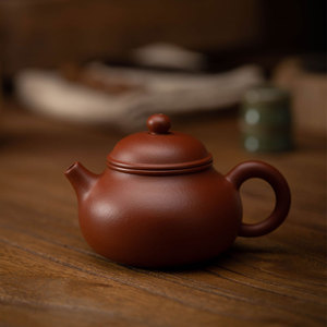 宜兴谭云手工朱泥容天壶 正品紫砂壶家用小品功夫茶具泡茶壶120cc