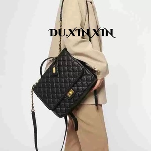 DU.XINXIN 双肩包女时尚菱格鱼子酱链条包小众大容量包包女包轻奢