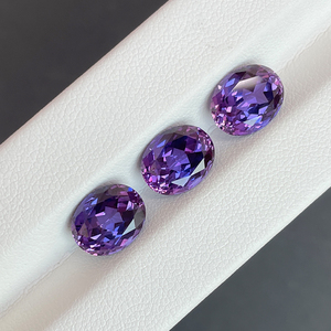 培育蓝宝石 实验室生长 紫色宝石裸石 合成人工人造 镶嵌加工定制