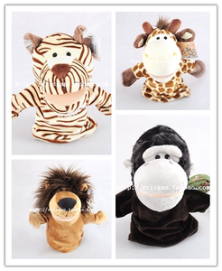 5件包邮NICI手偶老虎狮子长颈鹿猩猩猴熊猫可爱公仔毛绒玩具玩偶