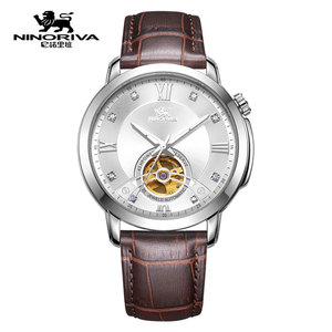尼诺里拉潮流男表机械手表皮带大表盘男士商务11010蓝宝石镜面