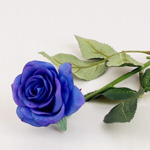 高档超逼真手感保湿玫瑰仿真花束单枝假的花一支蓝色妖姬美容酒店