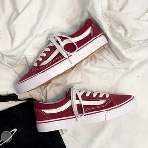 2020春款缇鹿万斯帆布鞋女韩版ulzzang原宿学生情侣ins复古板鞋潮