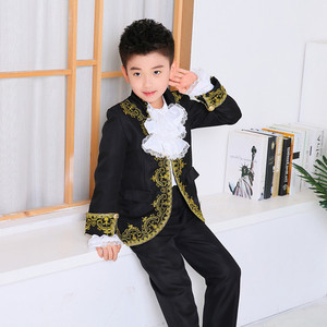 欧洲女童宫廷礼服裙英国贵族服装欧式儿童舞蹈服王子服舞台演出服