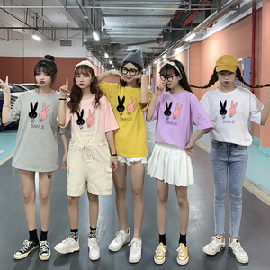 不一样的闺蜜装四人多人姐妹装慵懒风短袖t恤女韩版宽松棉质百搭