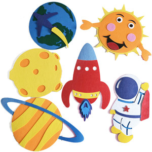 幼儿园教室走廊布置装饰宇宙太空宇航员卡通墙贴不织布环创材料