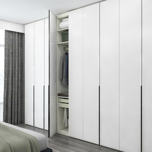 全屋定制家具整体现代简约轻奢风衣柜平开门走入式衣帽间定做工厂