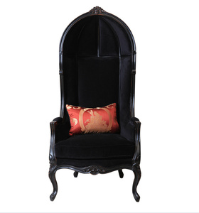 新古典 黑色 蛋壳椅布艺贵妃椅 餐厅餐椅 单人椅 太空椅 可定制