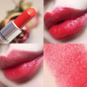 【清仓包邮】澳门专柜 mac 唇膏口红 cockney 水红带金闪 草莓红