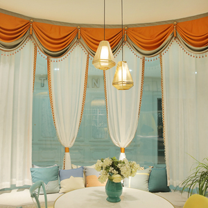 服装店橱窗装饰纱帘