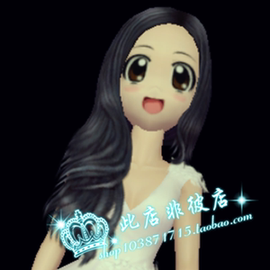 au劲舞团江南才女 女发/发型/头发 月2 永久6新款yy黑色披肩长发