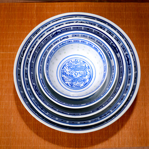 吃饭碗面碗汤碗菜碗景德镇中式复古陶瓷碗老式怀旧甜品碗陶瓷餐具