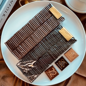 比利时进口歌帝梵Godiva85%72%可可纯黑巧克力片80片零食喜糖袋装